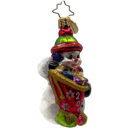 Christopher Radko A Year To Give Gem Snowman Glass Christmas Ornament 1018368
