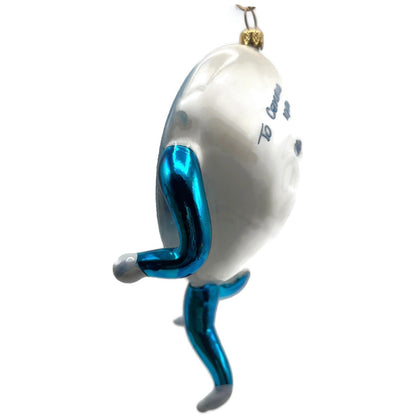 Christopher Radko On The Run Blue Spoon Dish Christmas Ornament Singed 94-247-0