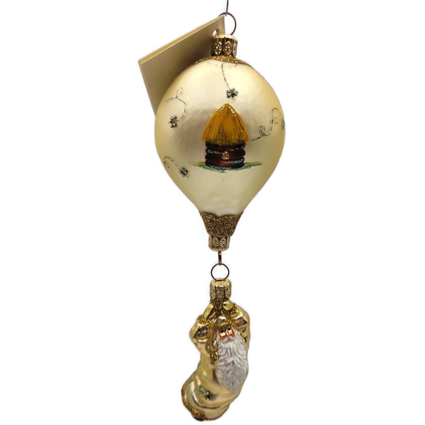 Patricia Breen Into the Blue Bees Gold Balloon Spring Christmas Tree Ornament