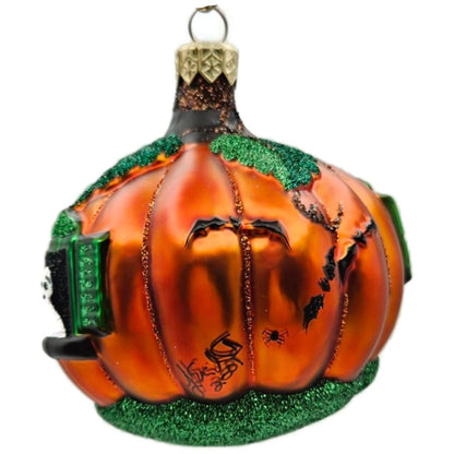 Patricia Breen Pumpkin Cottage Orange Bats Matte Halloween Ornament Signed
