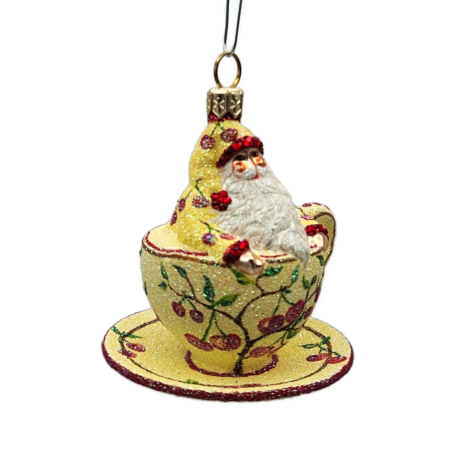 Patricia Breen Tea for Two Cherries Fruit Spring Holiday Ornament Tea Party CATZ
