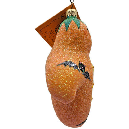 Patricia Breen Very Grand Ghost Orange Bats Stars Glass Halloween Ornament 2554