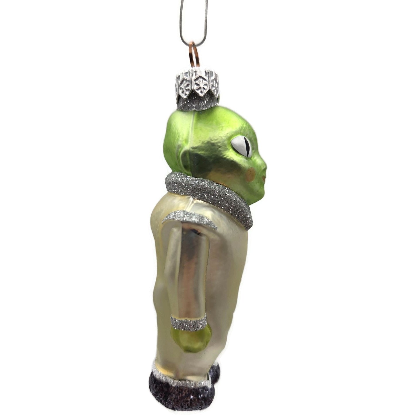 Patricia Breen A Walk on the Moon Alien Matte Suit Glittered Christmas Ornament