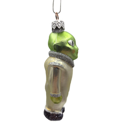 Patricia Breen A Walk on the Moon Alien Matte Suit Glittered Christmas Ornament