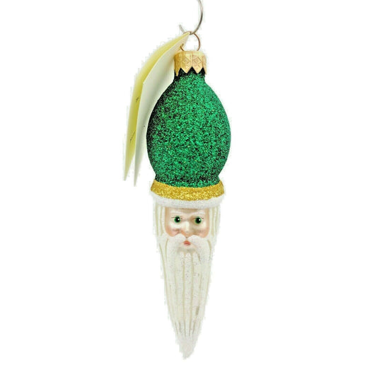 Patricia Breen Ornament Miniature Saint Petersburg Santa Head Green Christmas
