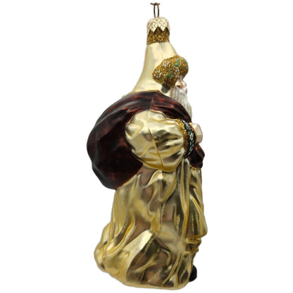 Patricia Breen Van Mourik Santa Gold Brown Flowers Fall Christmas Tree Ornament