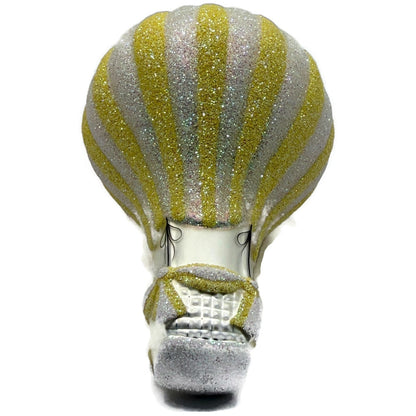 Patricia Breen Petite Balon Lemon Hot Air Balloon Yellow Striped Spring Ornament