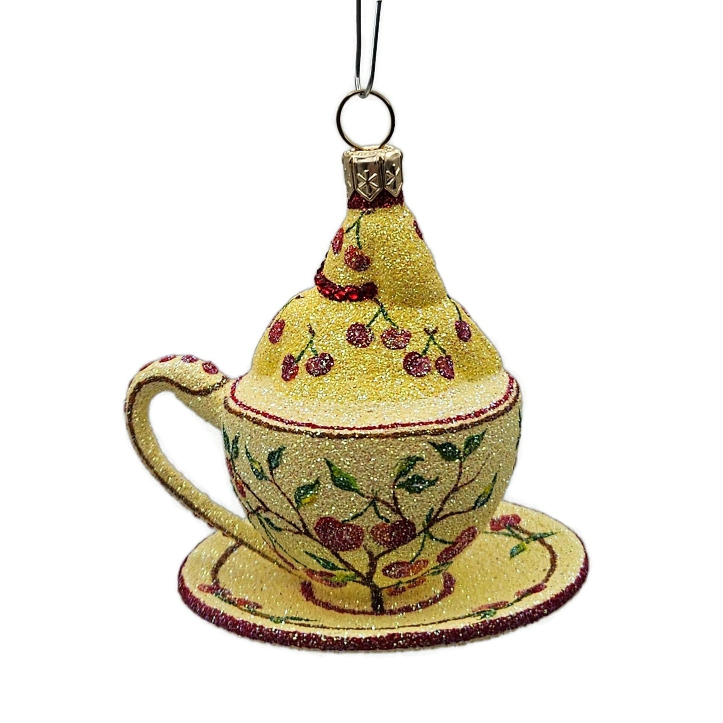 Patricia Breen Tea for Two Cherries Fruit Spring Holiday Ornament Tea Party CATZ