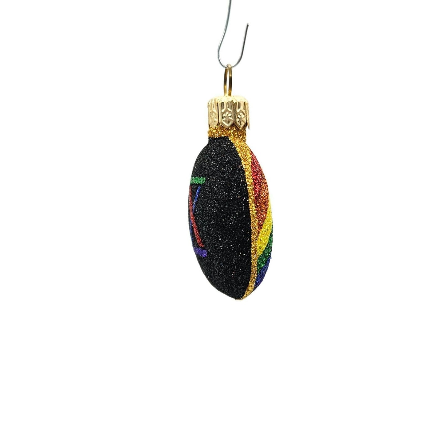 Patricia Breen Anniversary Medallion Black X Rainbow Christmas Holiday Ornament