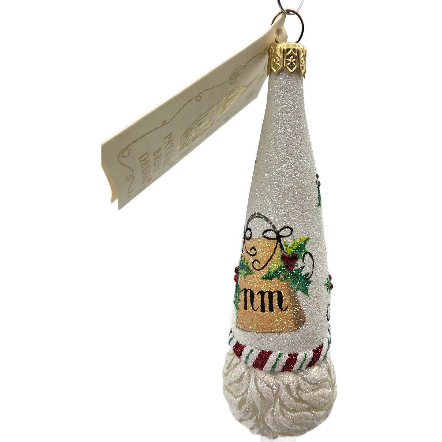 Patricia Breen Winter Sage NM Shopping Bags Santa Holly Christmas Tree Ornament