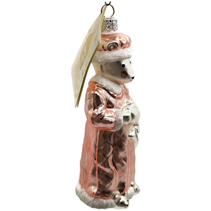 Patricia Breen Mrs Mouse Pink Gazette Hand Blown Glass Christmas Tree Ornament
