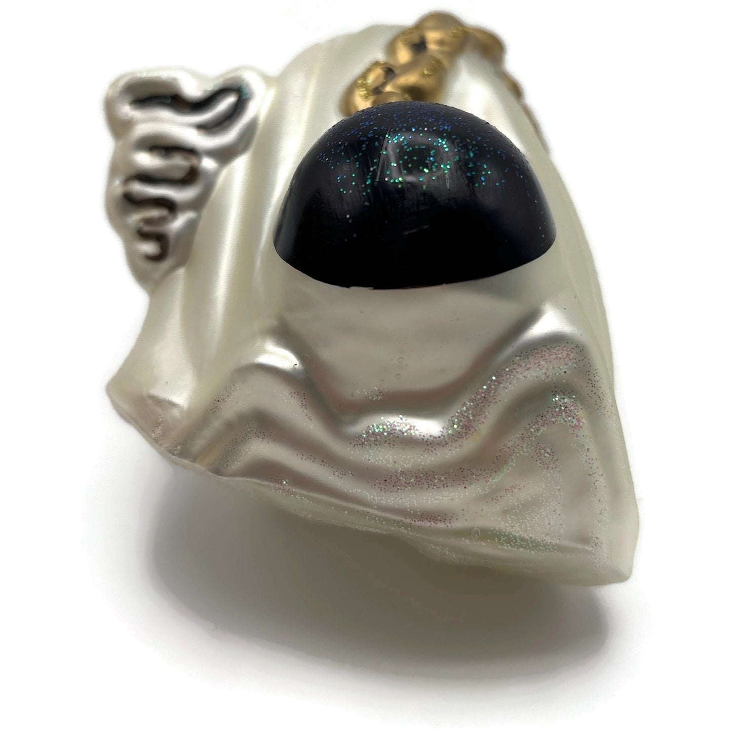 Halloween Ghost Ball Chain White Gold Christmas Ornament Kurt Adler Polonaise