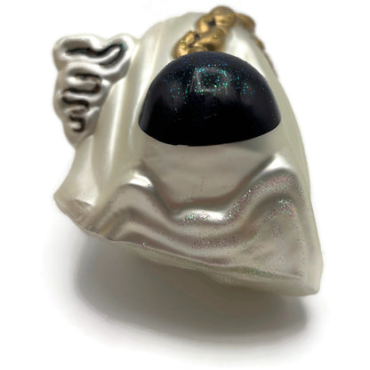 Halloween Ghost Ball Chain White Gold Christmas Ornament Kurt Adler Polonaise