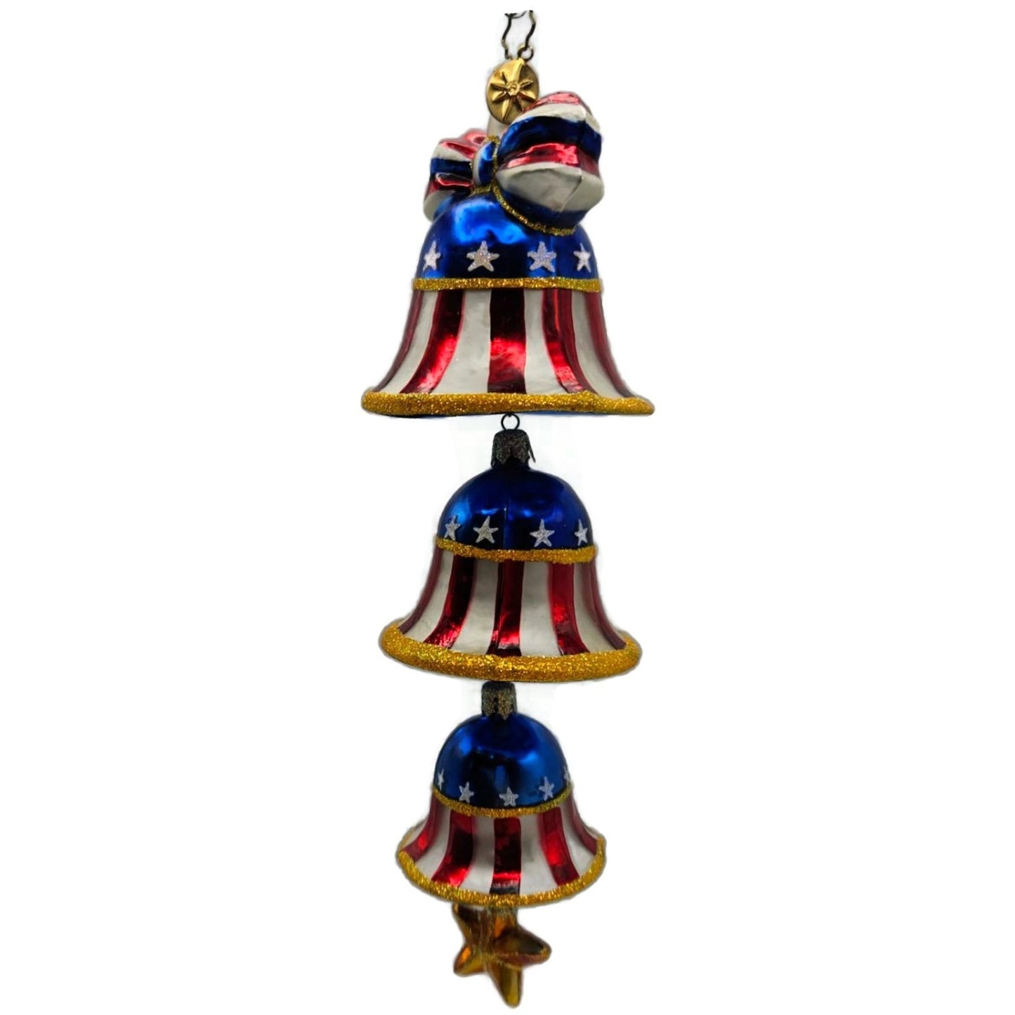 Christopher Radko Freedom Ring Forever Patriotic Bells Christmas Ornament 020606