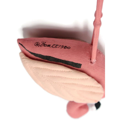 Gladys Boalt Pink Flamingo Handmade Bird Fabric Signed Christmas Tree Ornament
