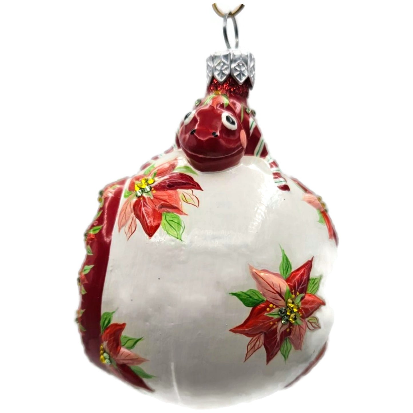 Patricia Breen Happy Holidays Hamish Poinsettia Chameleon Christmas Ornament