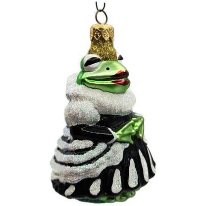 Patricia Breen Halloween Frog Queen Black White Glass Christmas Ornament 9715AUC