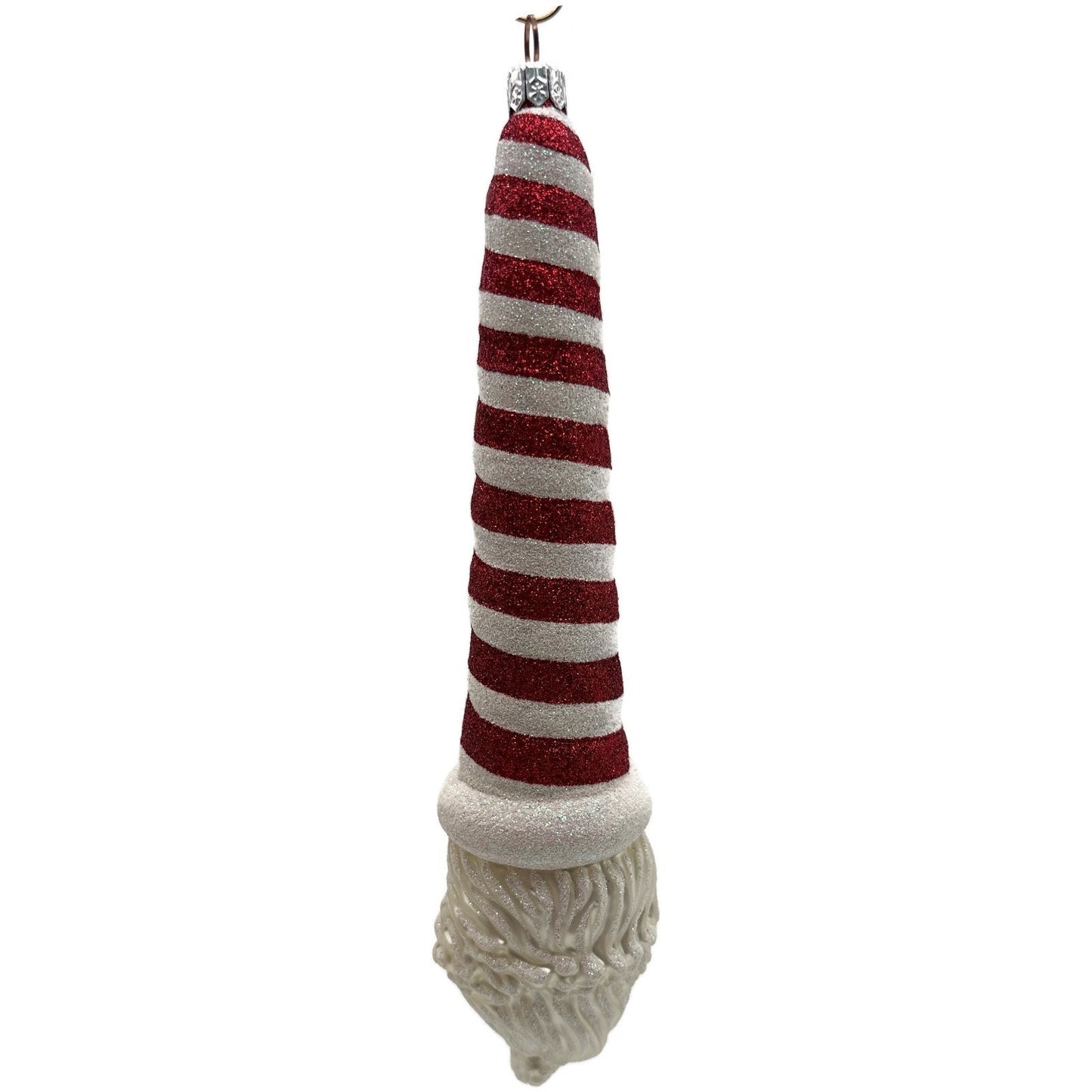 Patricia Breen Sucre Santa Claus Red White Peppermint Striped Christmas Ornament