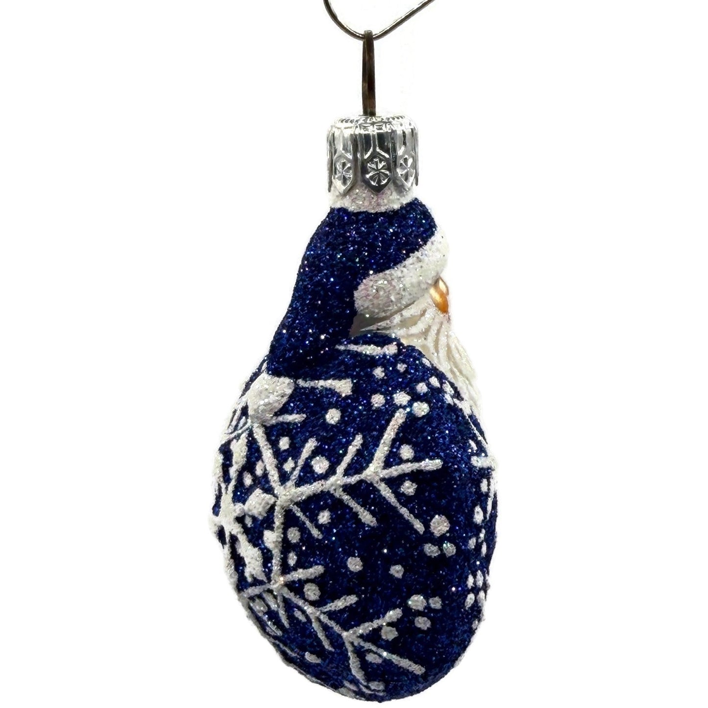 Patricia Breen Snowflake Noel Blue Santa Claus Hexagon Christmas Ornament 2257