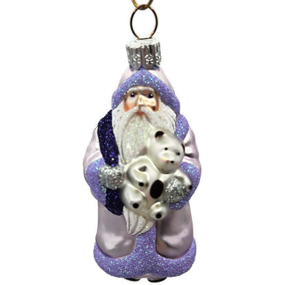 Patricia Breen Miniature Santa And Teddy Lavender Christmas Tree Ornament CATZ
