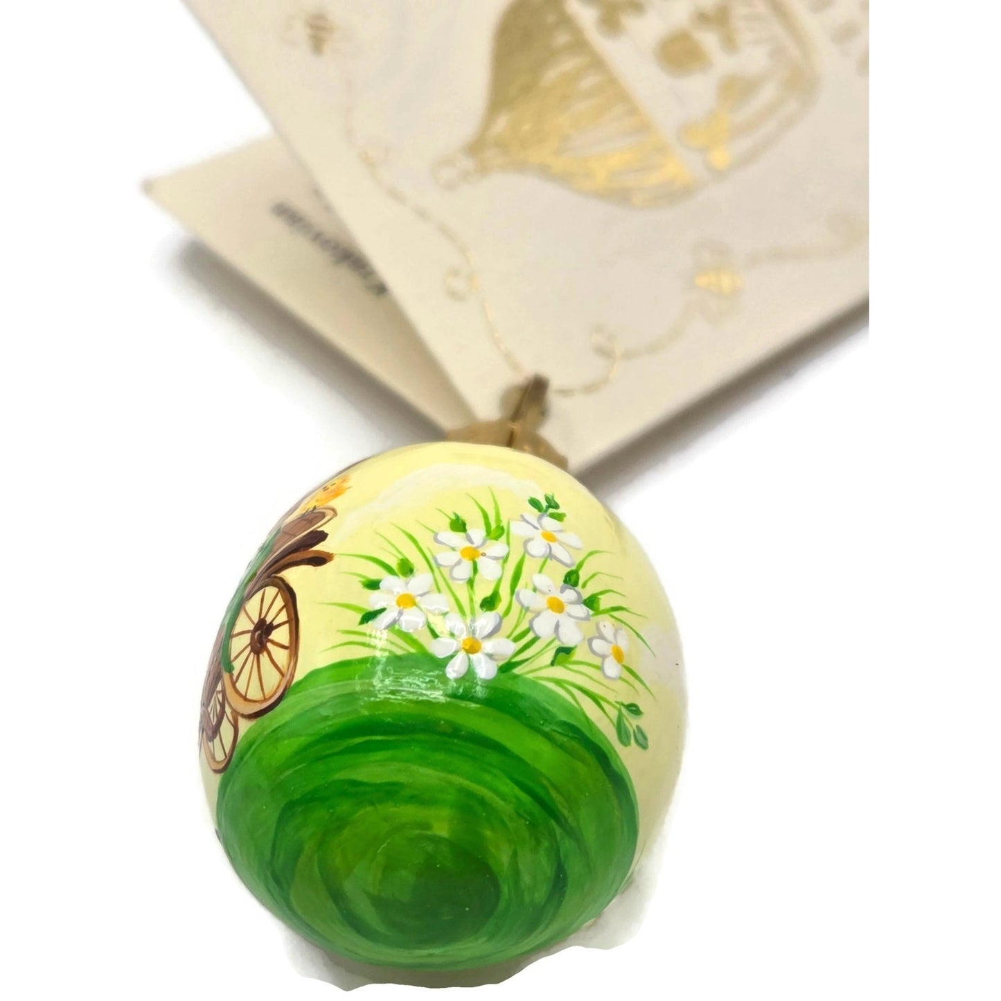 Patricia Breen Miniature Egg Surprise Rex Rides Glass Easter Bunny Tree Ornament