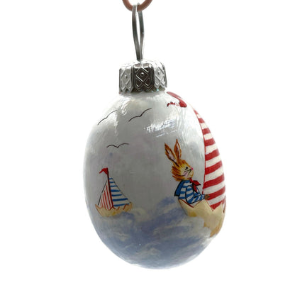 Patricia Breen Miniature Egg Surprise Bunny Beacon Striped Easter Ornament 3405