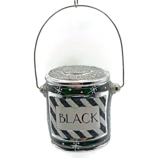 Patricia Breen Colorful Quarts Black Shiny Rim Snowflakes Christmas Ornament