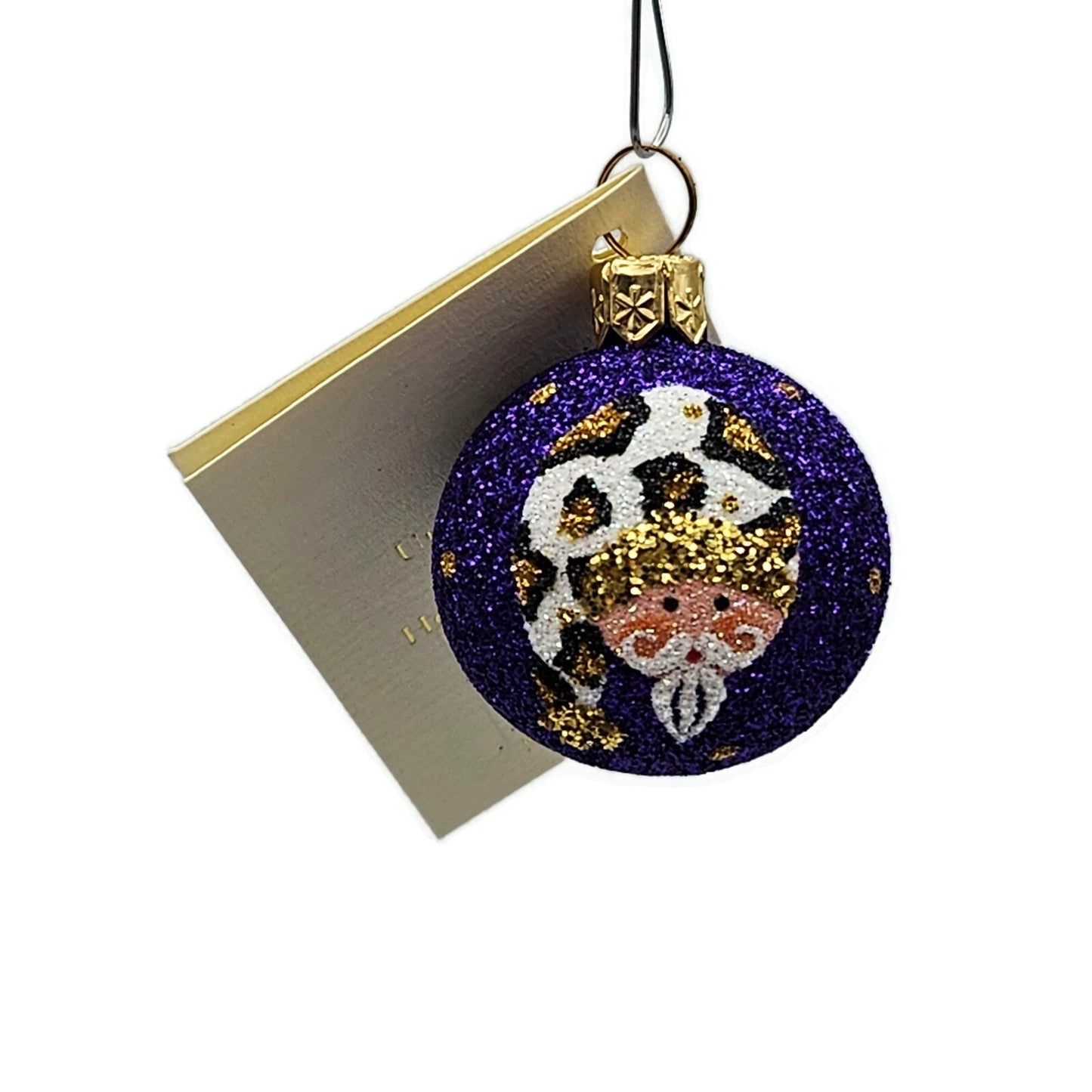 Patricia Breen Studio Gift Ball Santa Claus Leopard Hat Christmas Tree Ornament