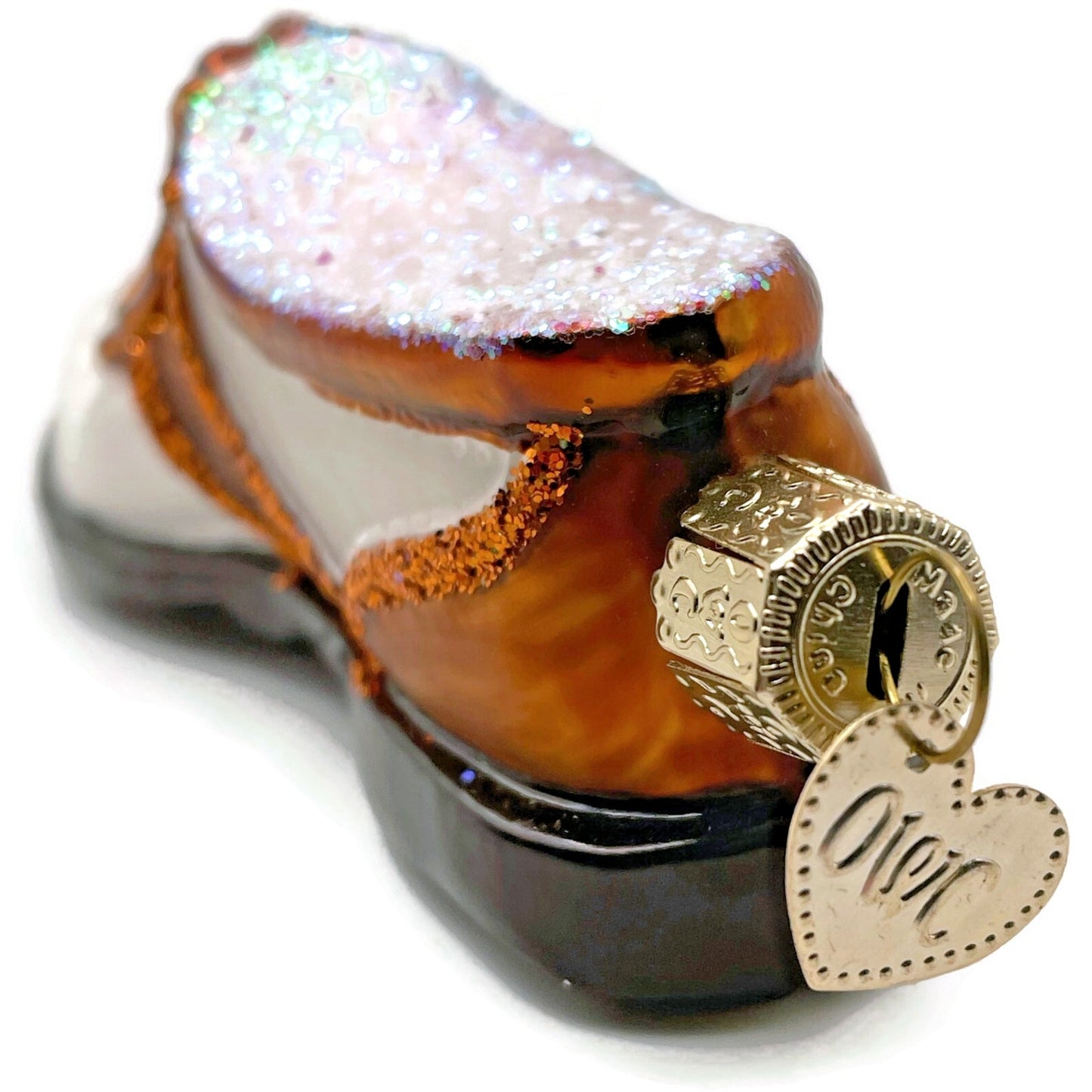 Golf Shoe Ornament Sport Brown Old World Christmas Tree OWC Glass