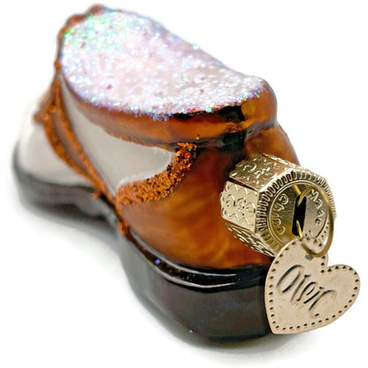 Golf Shoe Ornament Sport Brown Old World Christmas Tree OWC Glass