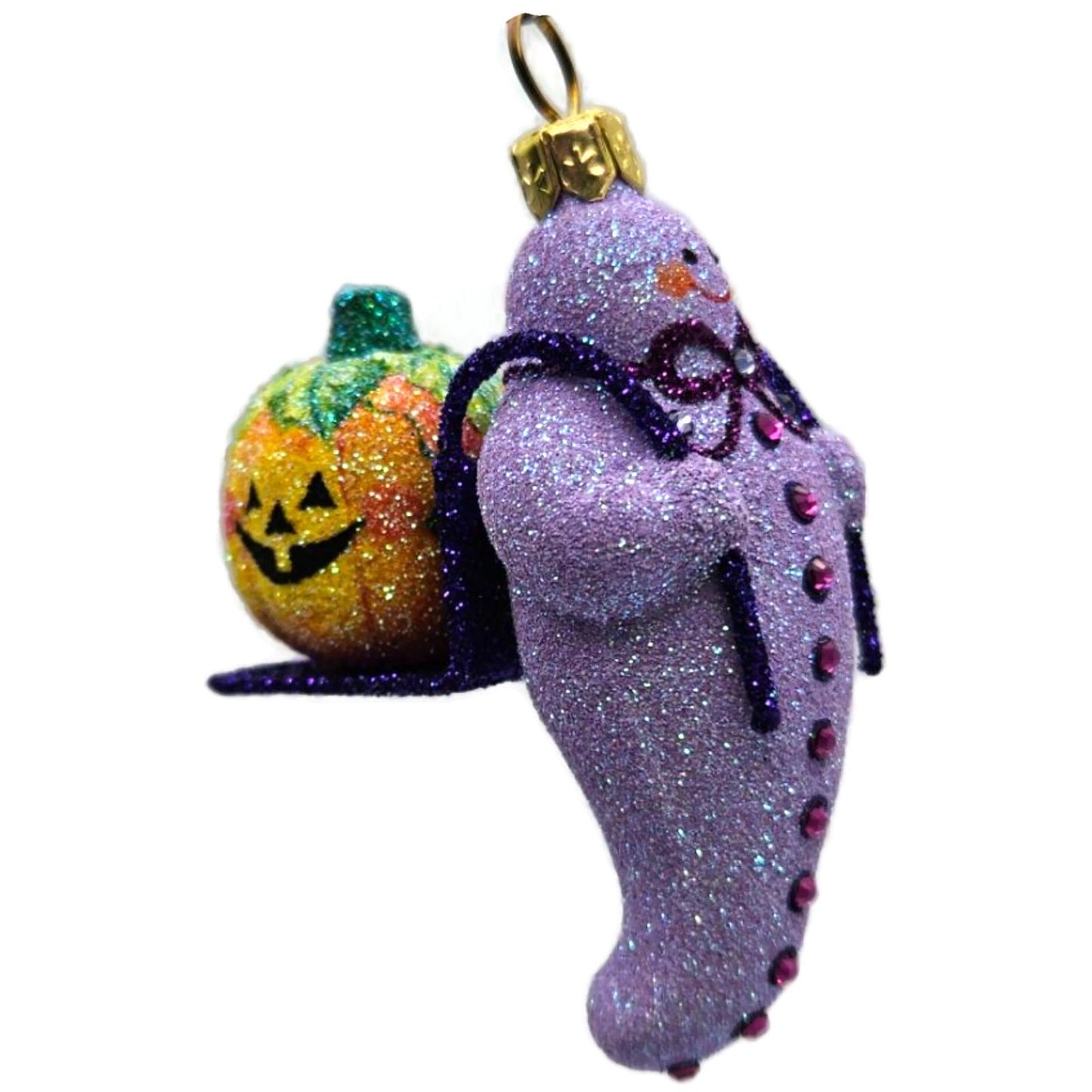 Patricia Breen Halloween Delivery Violet Purple Pumpkin Christmas Tree Ornament