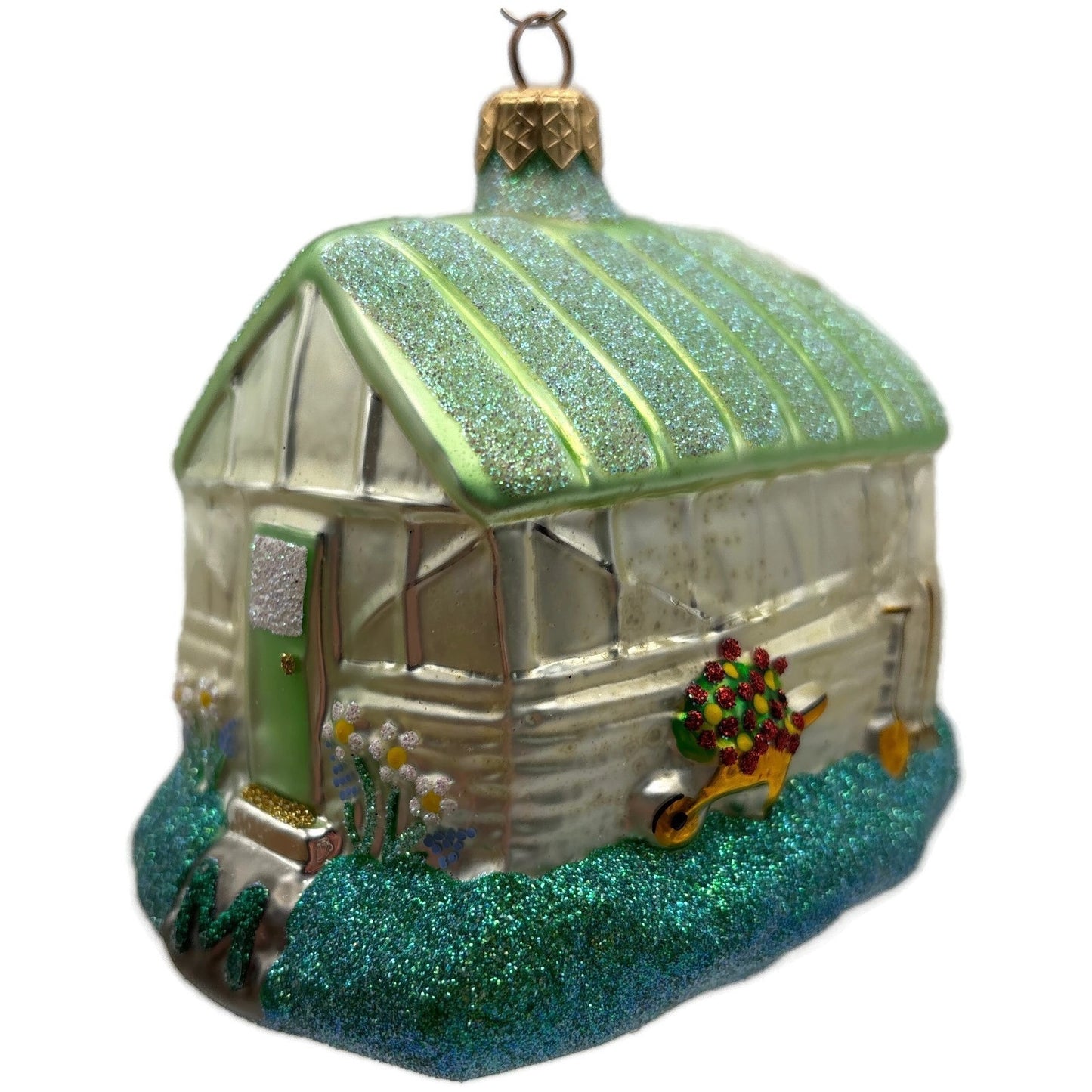 Patricia Breen From Our House With Love Green Glittered Roof Ornament 9800MIL