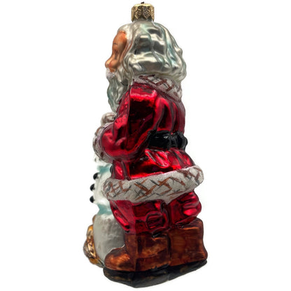 Christopher Radko Frosty Santa Claus Snowman Glass Christmas Ornament 98-317-0