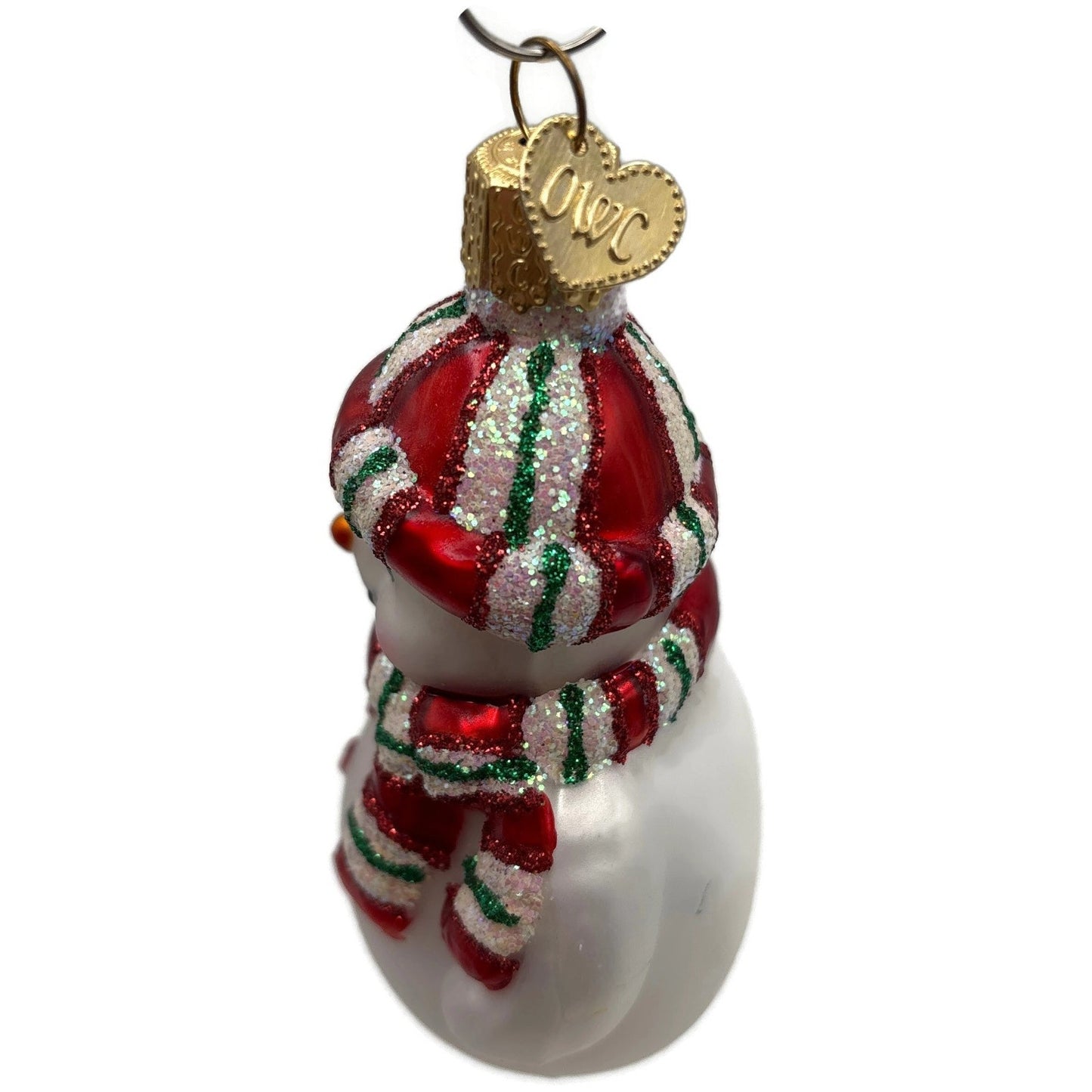 Old World Christmas Sweetie Pie Snowman Glitter Glass Christmas Tree Ornament