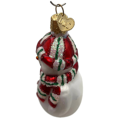 Old World Christmas Sweetie Pie Snowman Glitter Glass Christmas Tree Ornament