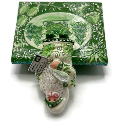 Patricia Breen Joycean Claus Chinoiserie Green Free Standing Christmas Ornament