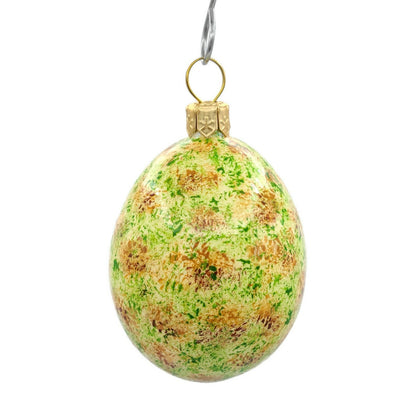 Patricia Breen Medium Egg Trio Artic Warbler Green Spring Easter Ornament Set