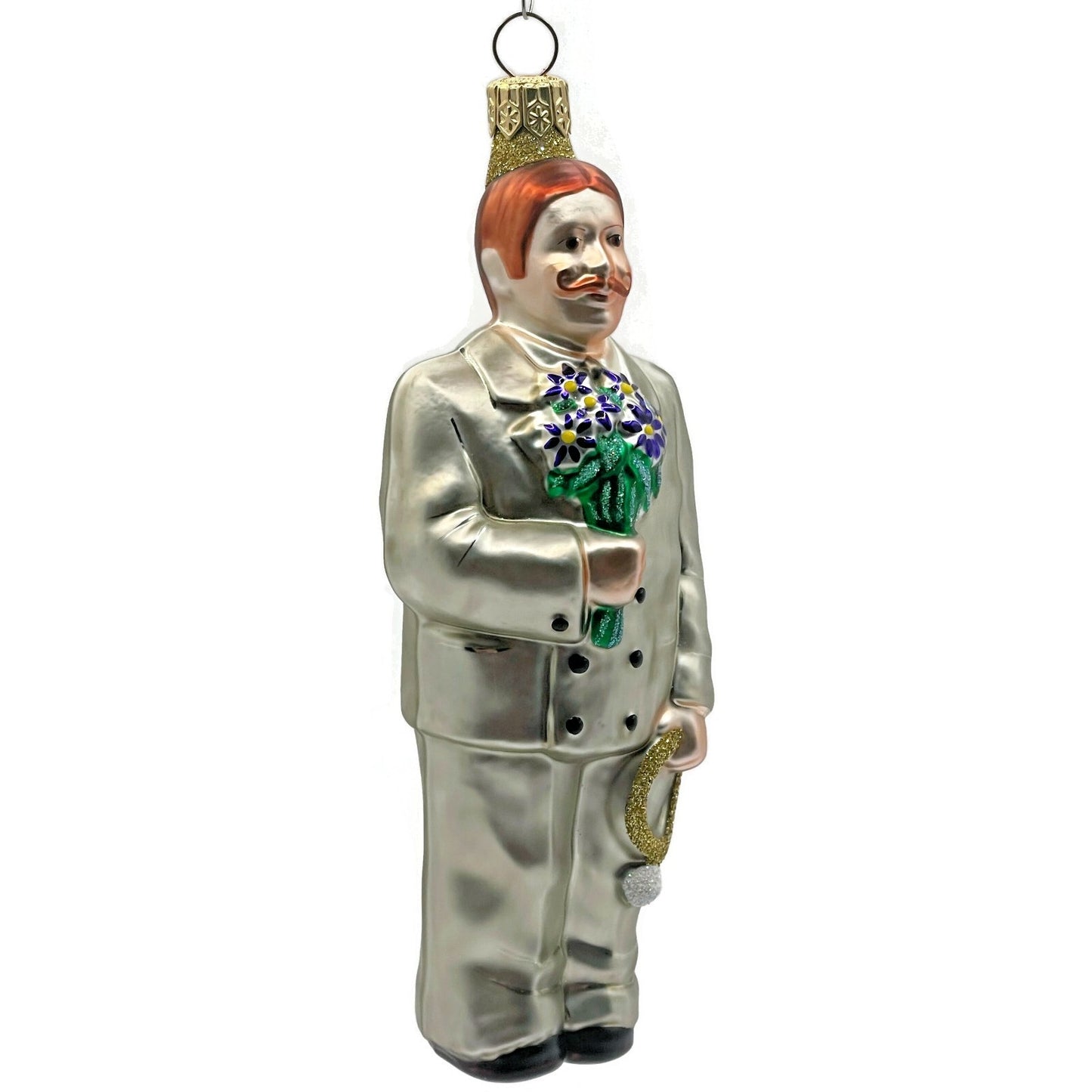 Patricia Breen Smitten Groom Blue Flowers Wedding Christmas Tree Ornament VTG