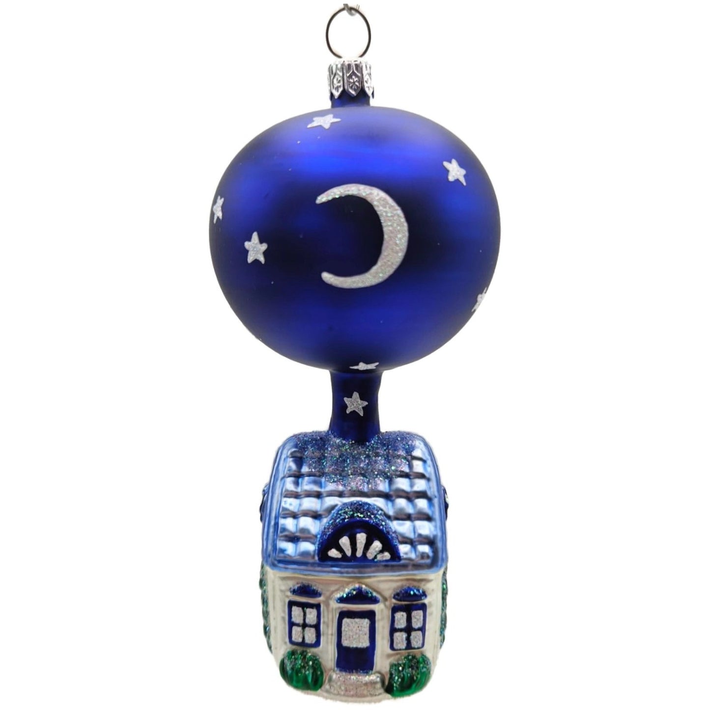 Patricia Breen Night House Blue Moons Stars Christmas Tree Ornament