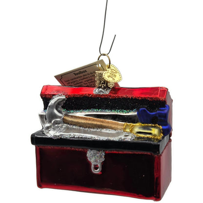OWC Tool Box Hammer Red Christmas Tree Ornament Old World Christmas
