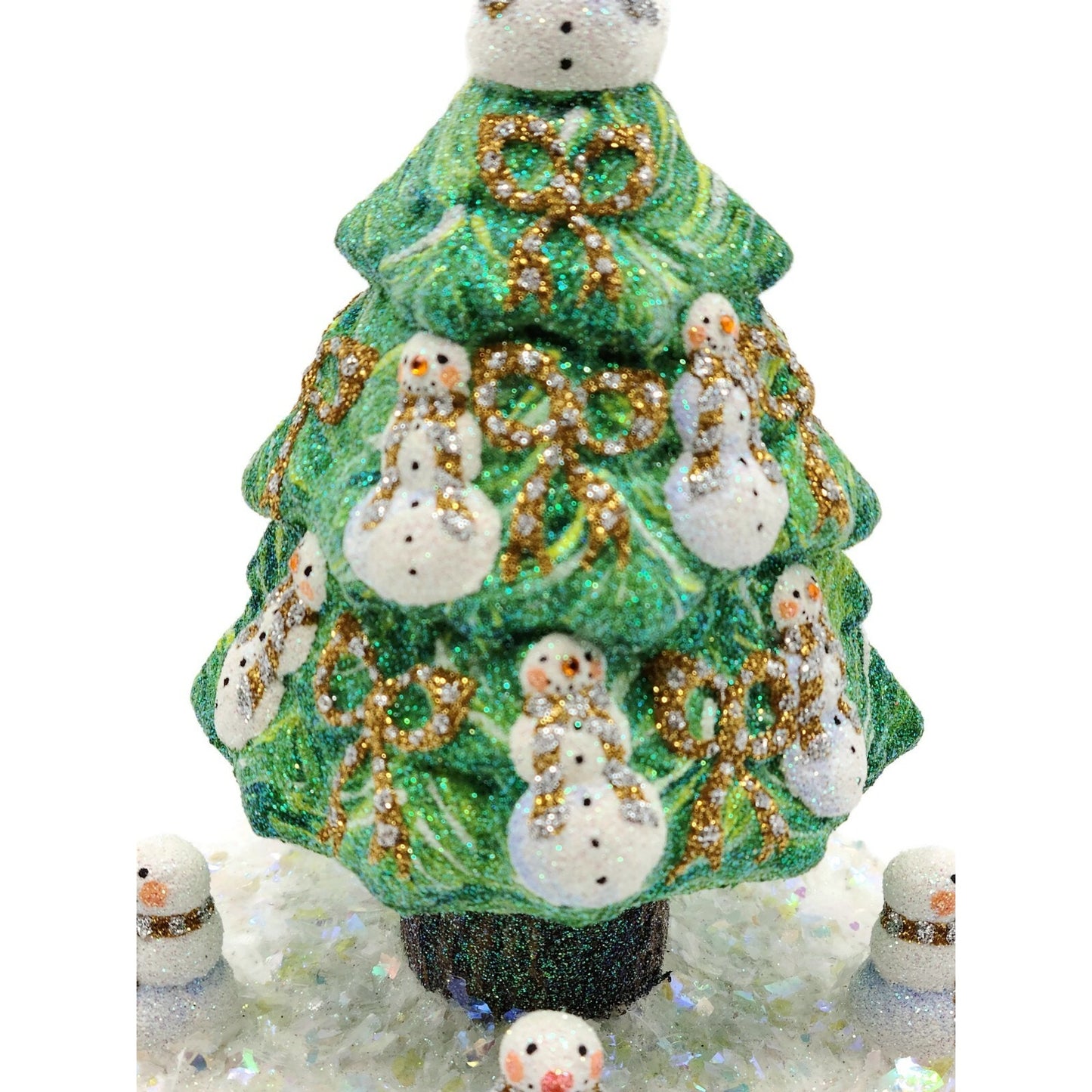 Patricia Breen Snowman Topiary Gold Silver Free Standing Christmas Tree Ornament