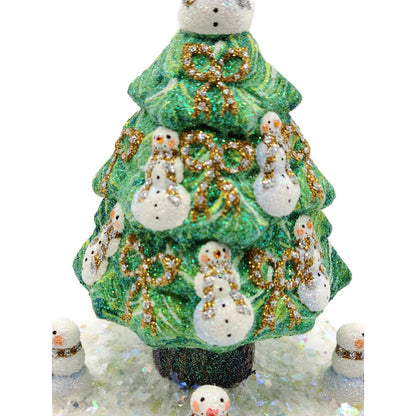 Patricia Breen Snowman Topiary Gold Silver Free Standing Christmas Ornament