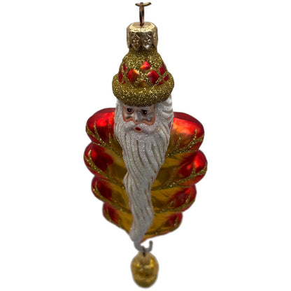 Patricia Breen Oak Leaf Santa Orange Matte Fall Autumn Christmas Ornament NM