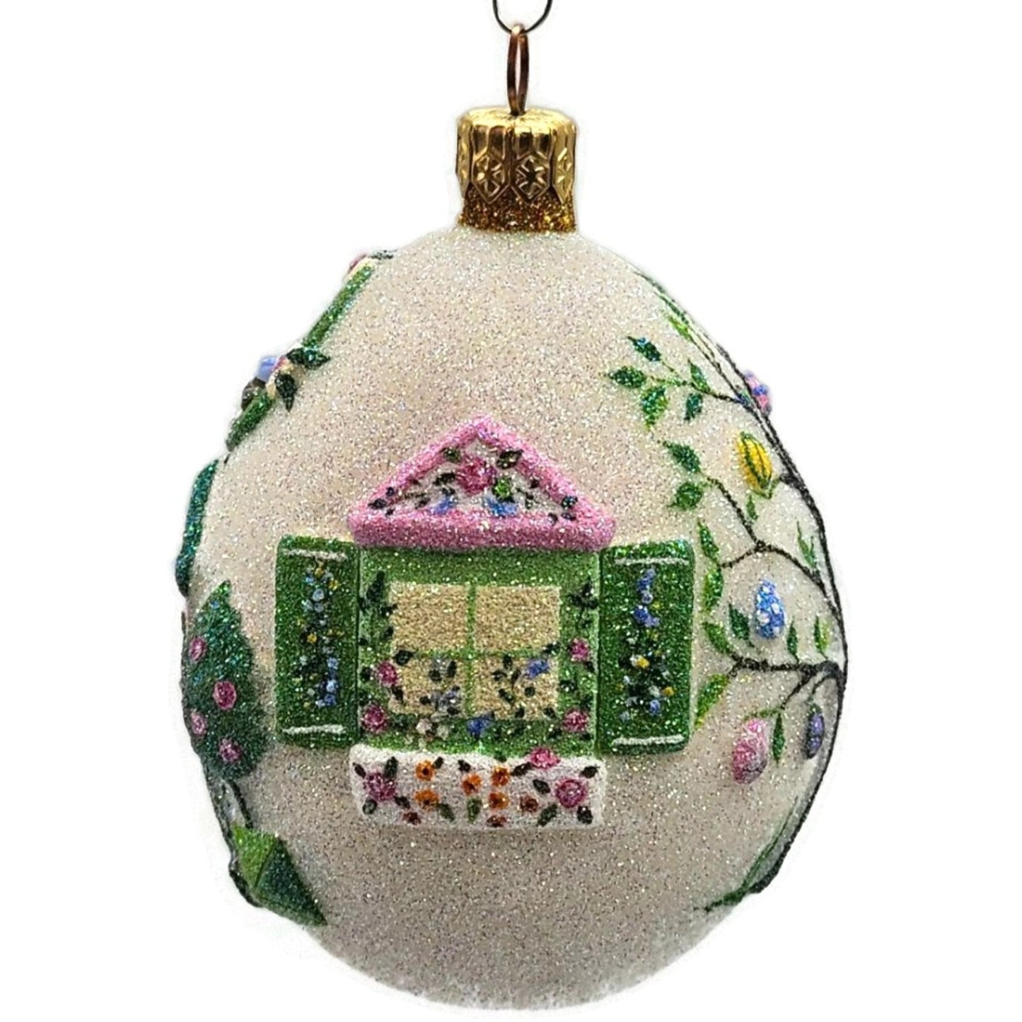 Patricia Breen Spring Egg House Bird Flowers Easter Topiary Christmas Ornament