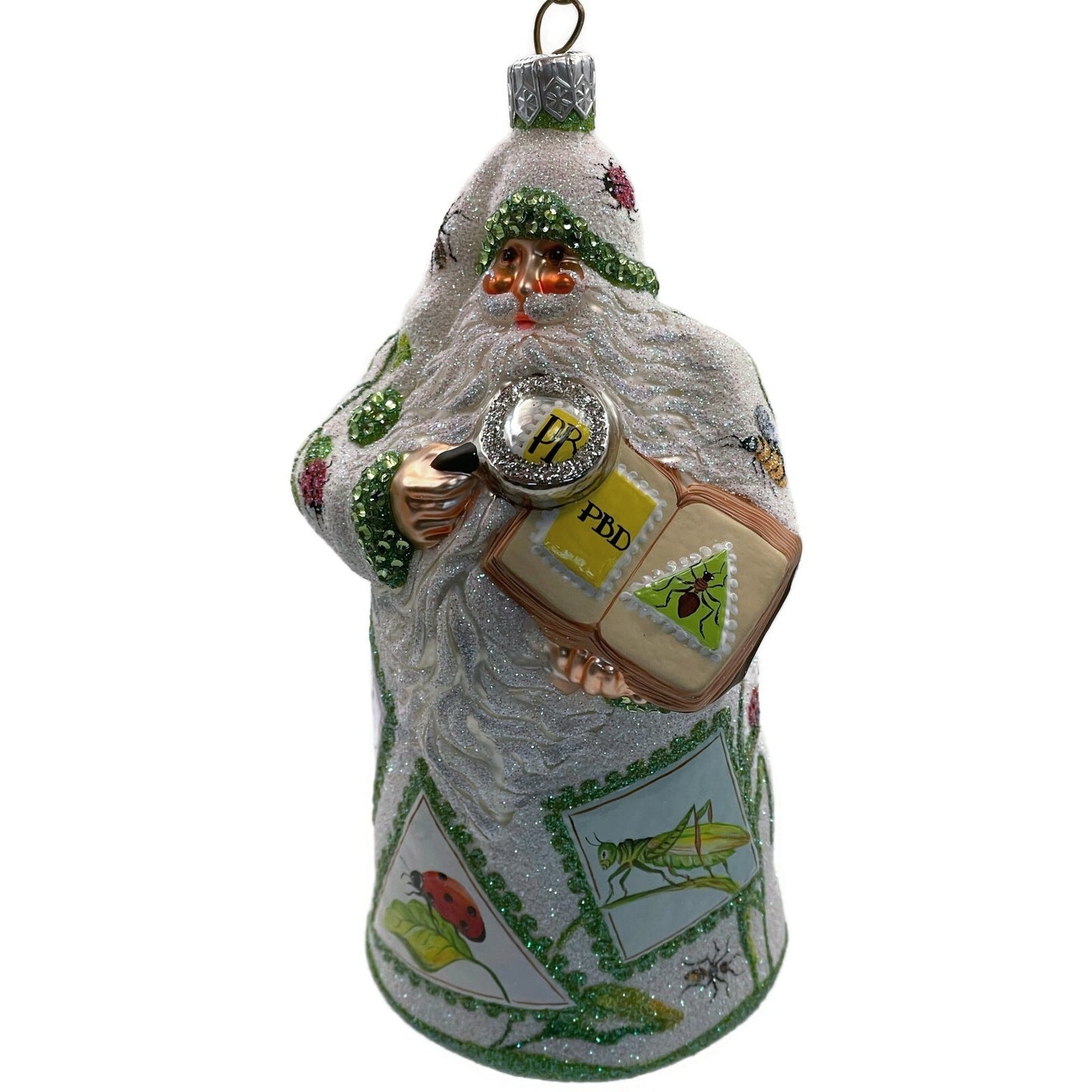 Patricia Breen Ornament Evans Santa Claus Insects Green Trim Spring Christmas