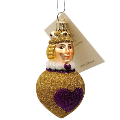 Patricia Breen Miniature Queen of Hearts Fuchsia Gold Christmas Tree Ornament
