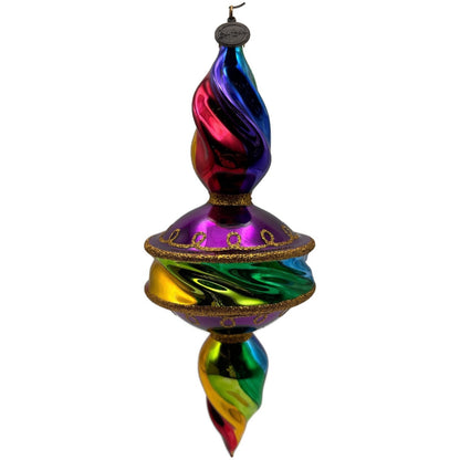 BluBom Vivid Rhapsody Drop Rainbow Swirl Purple Christmas Tree Ornament 2022-392