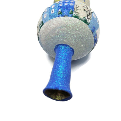 Patricia Breen Village Finial Blue Flame Prototype Moon Glittered Tree Topper