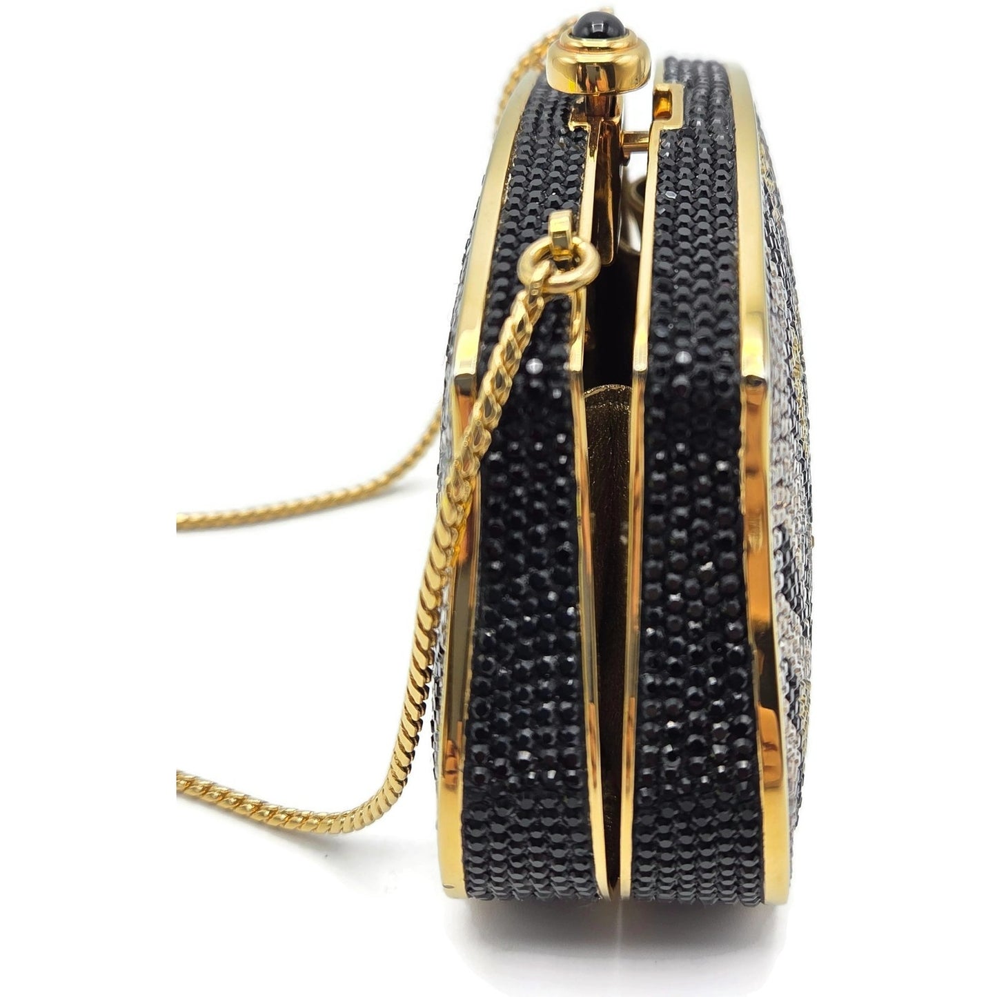 Judith Leiber Couture Minaudières Leopard Crystal Shoulder Bag with Dust Bag