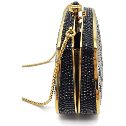 Judith Leiber Couture Leopard Crystal Minaudiere Shoulder Bag With Dust Bag